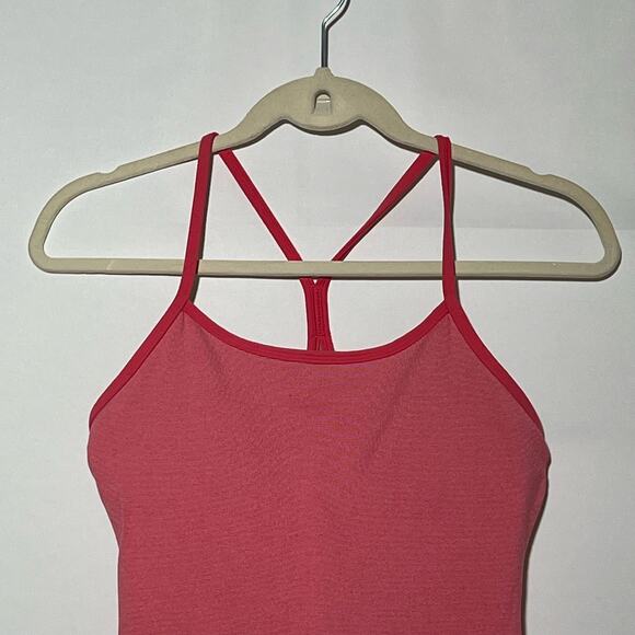 Lululemon Power Y Tank Top Coral Pink Stripe Striped Women’s Size 6 - Picture 5 of 5